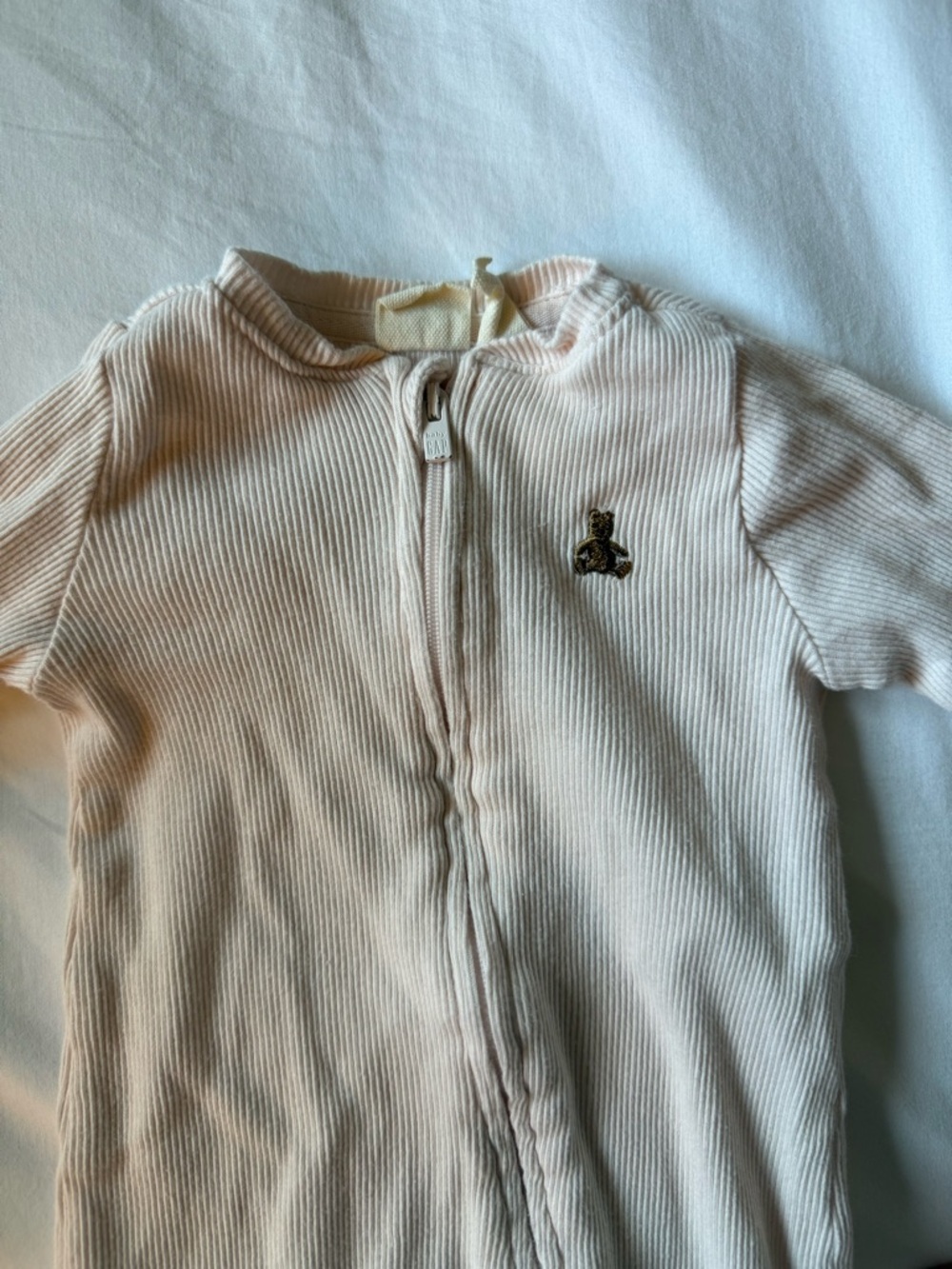 Baby Gap Pajamas Soft Pink Ribbed Zip-Front Kids One-Piece